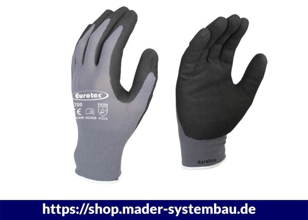 Eurotec Arbeitshandschuhe E700 M Nässeschutz - AquaGrip VE:12