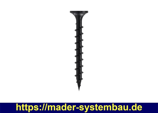 Eurotec Schnellbauschraube mit Grobgewinde magaziniert; schwarz phosphatiert; PH2 3,9 x 25 mm VE:1000