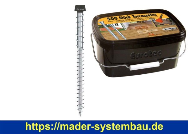 Eurotec Tri-Deck-Tec TX20 cream; 5,0 x 65 mm im Eimer, 1 Bit, 1 Eco Drillstop VE:250