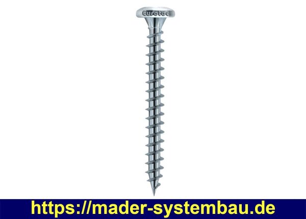Eurotec Spanplattenschraube Panhead; Stahl Sonderbeschichtung 1000; TX30 6,0 x 60 mm VE:200