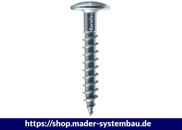 Eurotec Color-Fassadenschraube; Edelstahl A2; TX20; weiß RAL 9010 4,8 x 25 mm VE:250