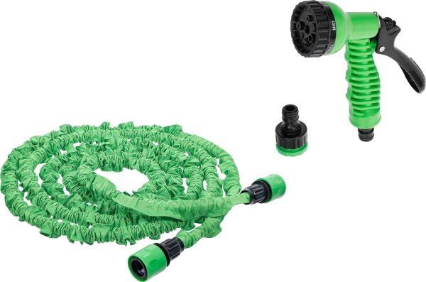Wasserschlauch | Textil | flexibel | mit Garten-Handbrause mit 7 Funktionen | 3 - 10 m