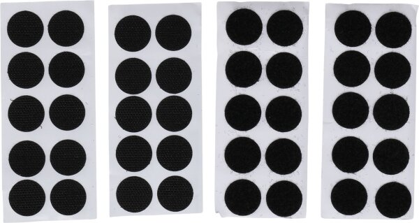 Klettpunkte | selbstklebend | schwarz | 40-tlg.