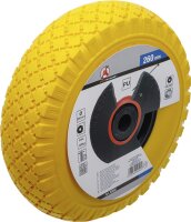 Rad für Sackkarren / Bollerwagen | PU, gelb/schwarz | 260 mm
