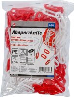 Absperrkette | rot / weiß | 4 Karabiner | Kunststoff | 7,5 m