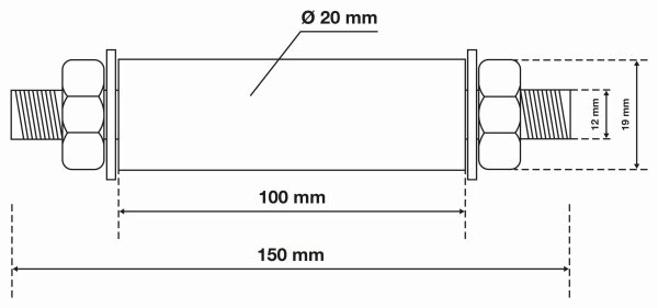 Achsen-Satz für Schubkarrenrad | Ø 20 mm