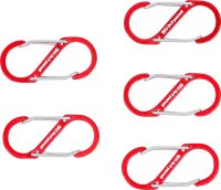 Karabinerhaken-Sortiment mit Doppelöffnung | Aluminium | 5-tlg.
