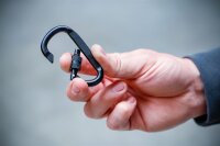 Karabinerhaken | D-Form | mit Schraubsicherung