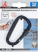 Karabinerhaken | D-Form | mit Schraubsicherung