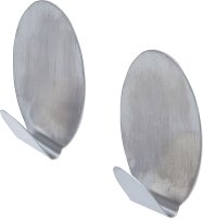 Edelstahl-Klebehaken | 45 x 70 mm | 1,5 kg | 2-tlg.